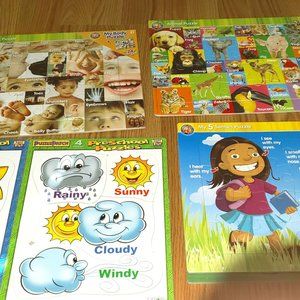 set of 7 toddler educational puzzles With Carrying Box